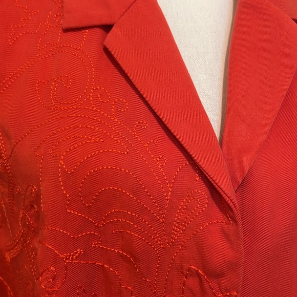 NEW SOFT SURROUNDINGS‎ EMBROIDERED SALMON POPOVER SHIFT DRESS LARGE Career Soft - Picture 6 of 16